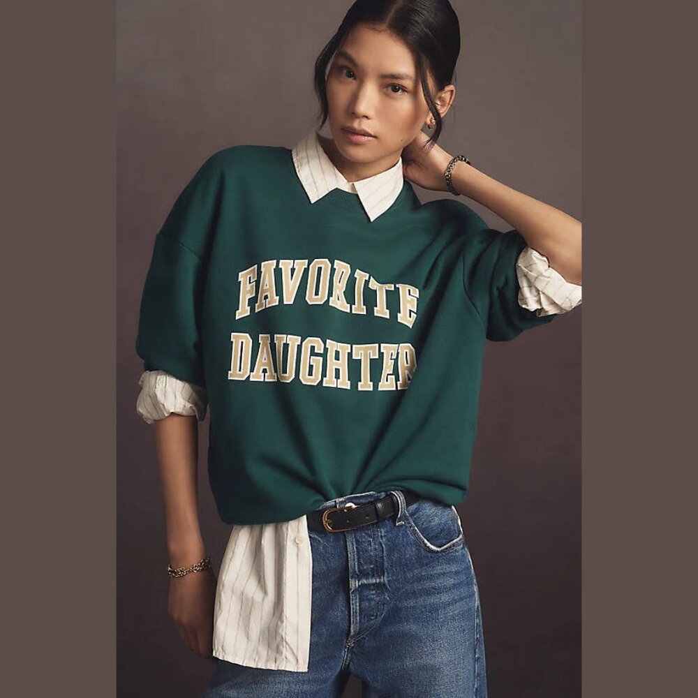 NEW Favorite Daughter Size S Women's Collegiate Sweatshirt - Juniper